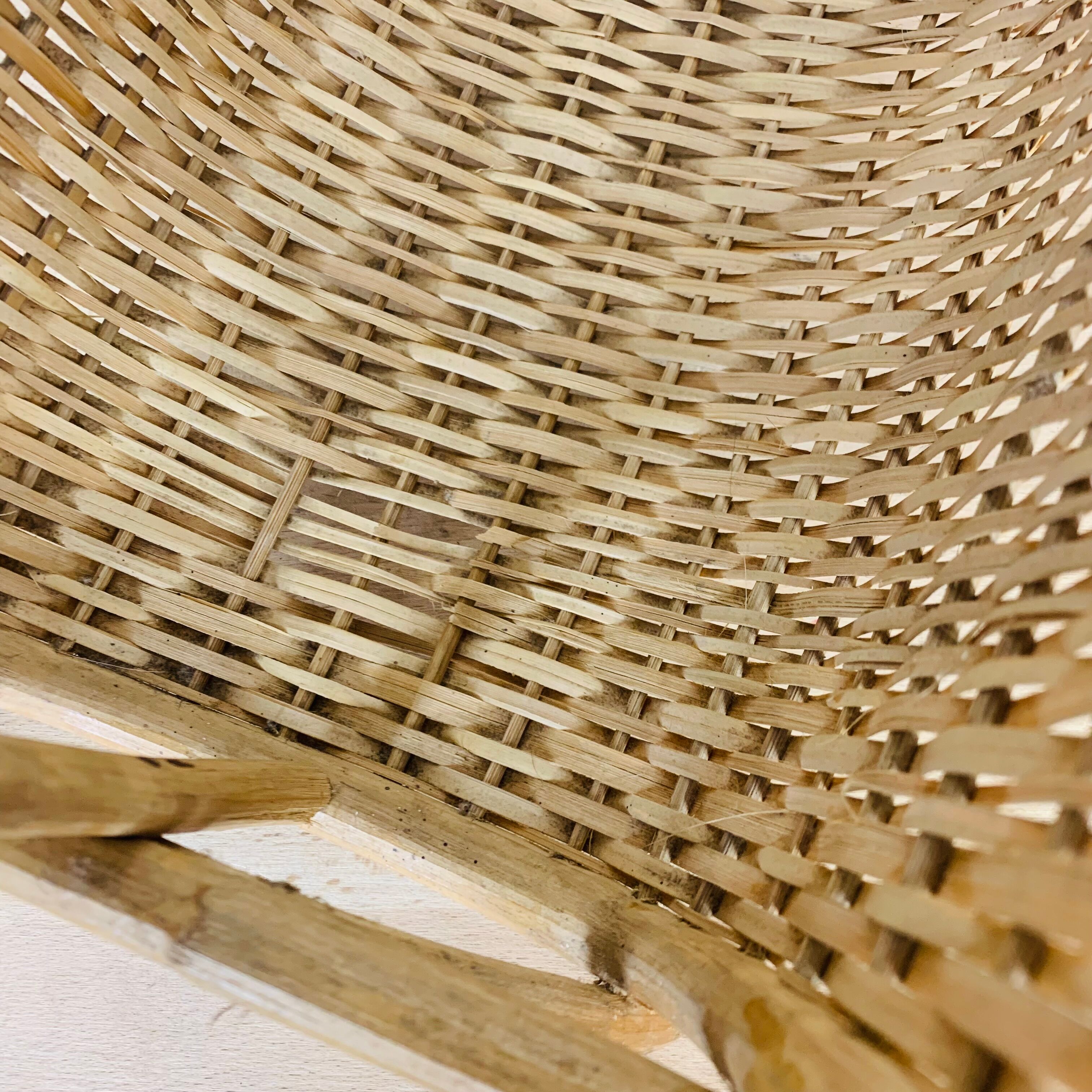 Vintage rattan magazine holder 60s