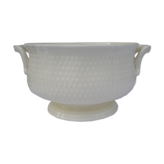 Gien earthenware model bridge cabbage off-white rice grain Diam 21.5 cm