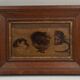 Oil on panel woman 3 faces in profile nineteenth frame wood e. jacob