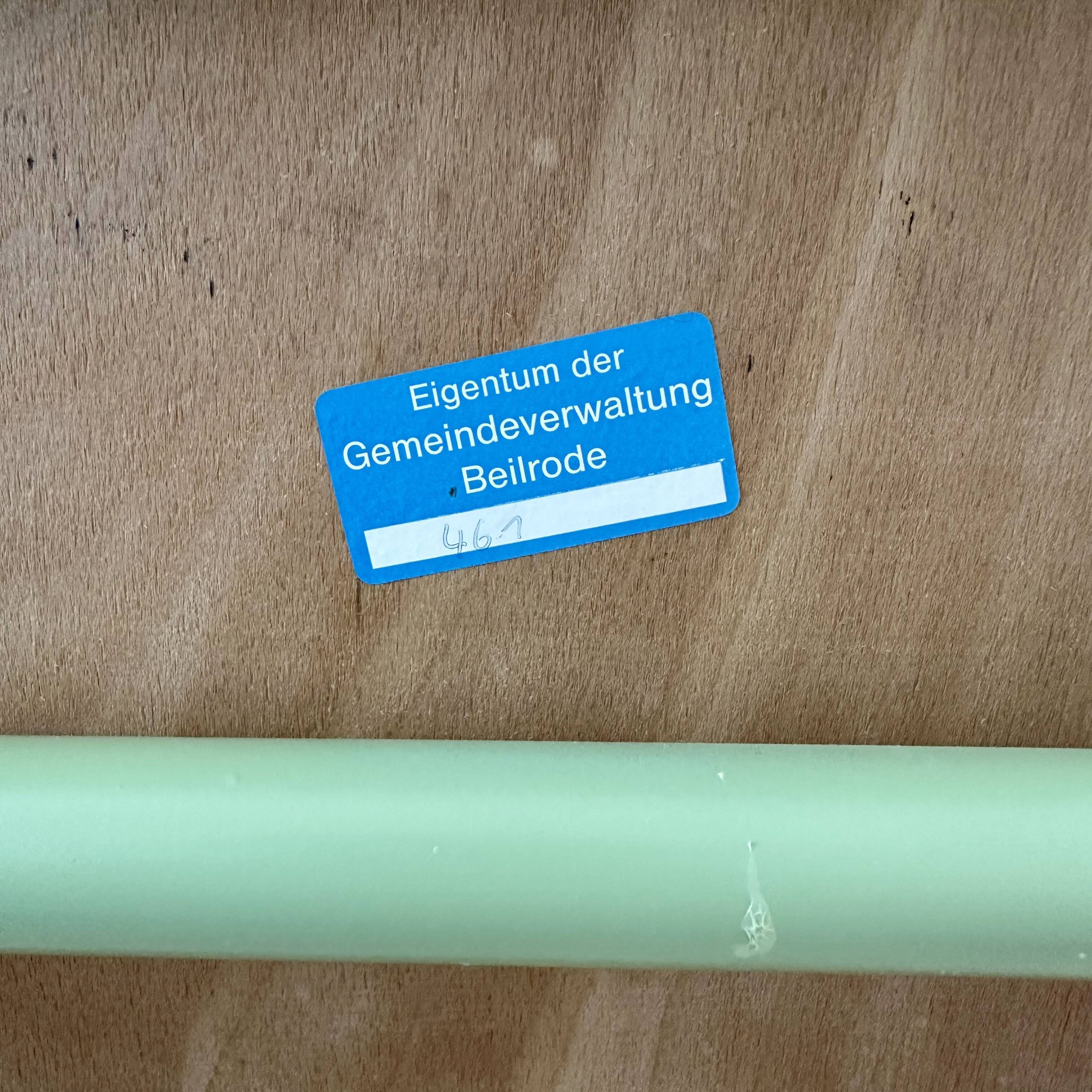 Vintage Beilrode (Germany) kindergarten chair | Almond green metal