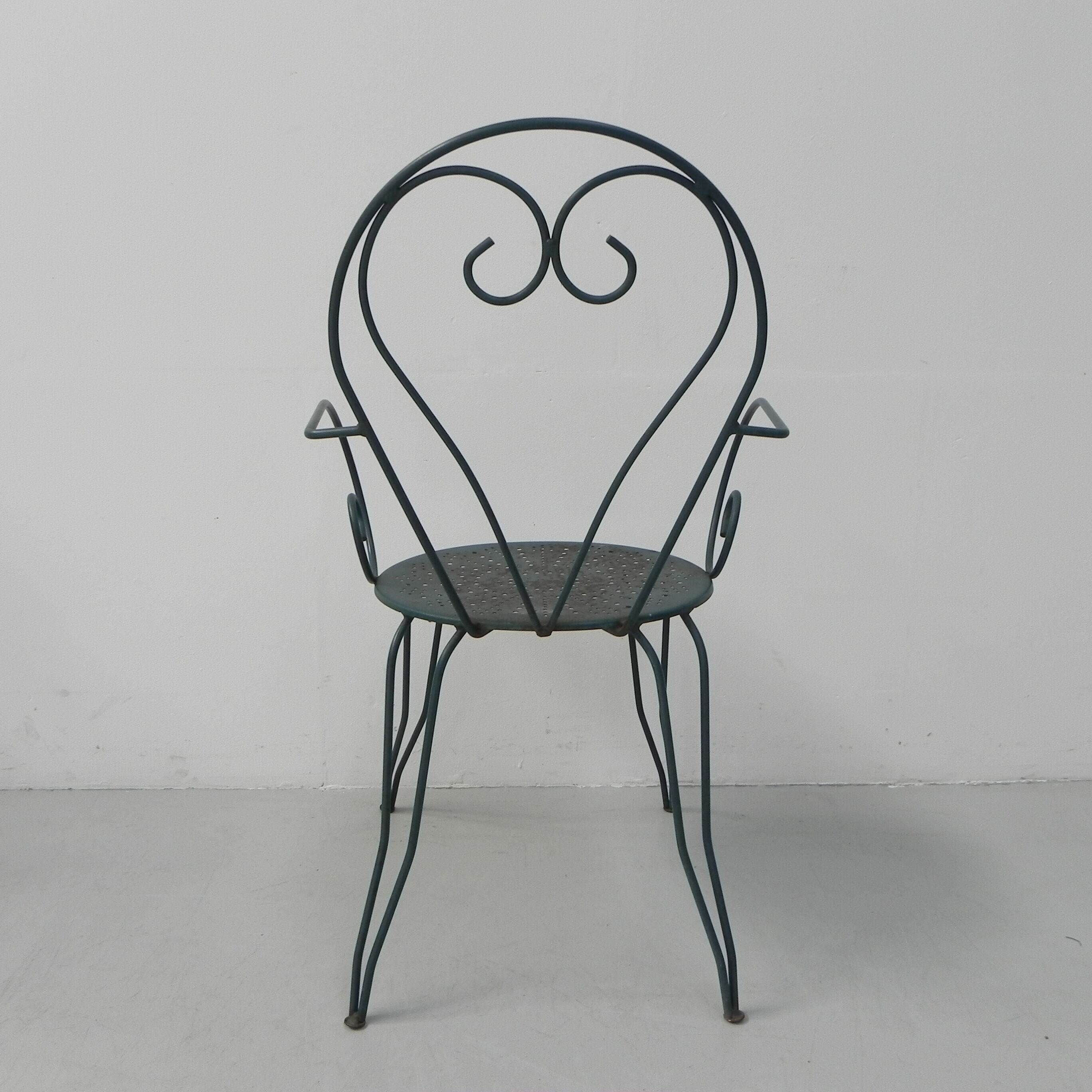 Ensemble de 4 chaises de jardin vintage en acier