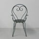 Ensemble de 4 chaises de jardin vintage en acier