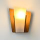 Pair of vintage perspex and wood wall lights, France 1960.