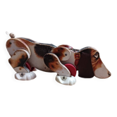 Snoopy wooden pull along dog fisher price