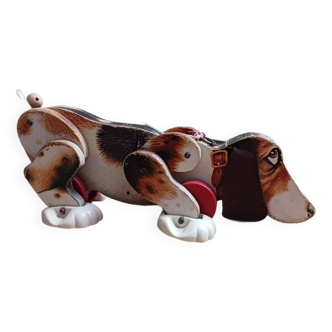 Snoopy wooden pull along dog fisher price