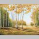 Cuadro con paisaje de álamos pintado al oleo sobre lienzo. Oil painting
