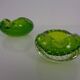 Green Sommerso Murano Glass Ashtrays, Italy, 1960s, Set of 2