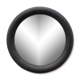 Convex mirror in black resin snakeskin effect 22cm