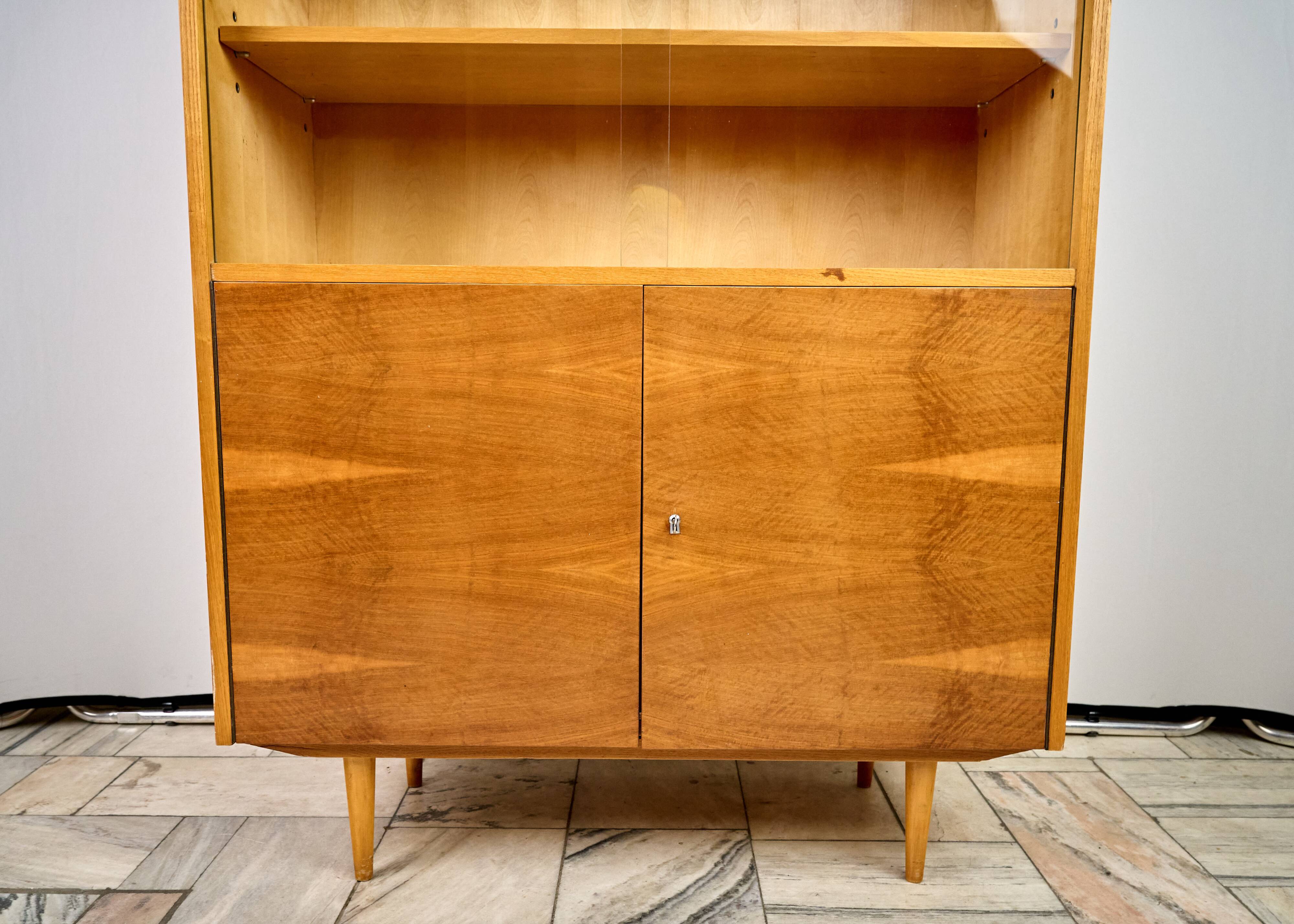 Vintage Wooden Bookcase, 1960s, Czechoslovakia