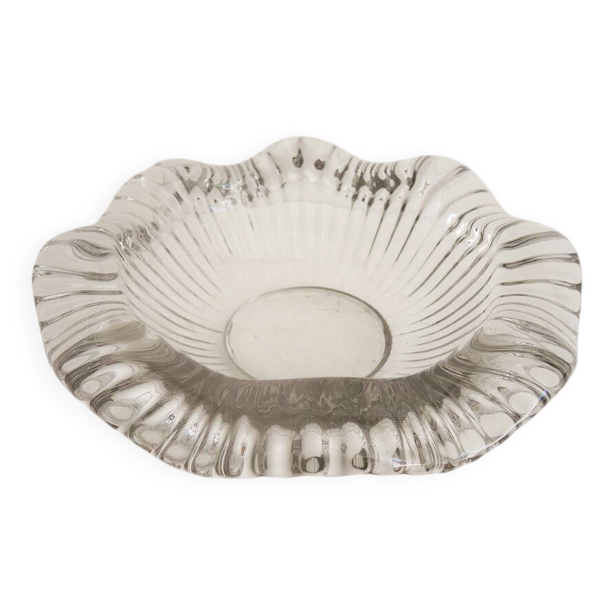Old large bowl in crystal or glass