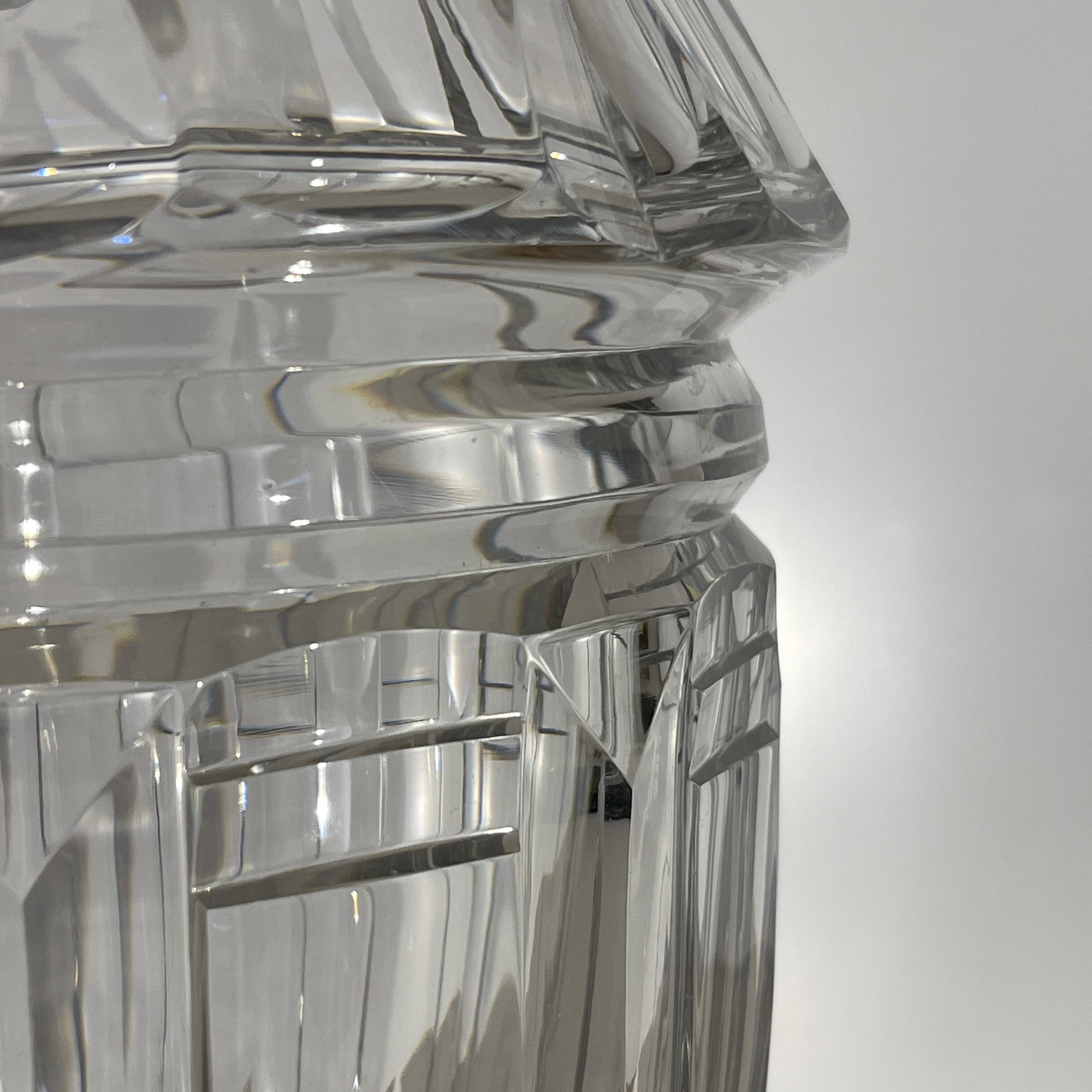 Joseph Simon Art Deco vase in clear cut crystal, ca 1925