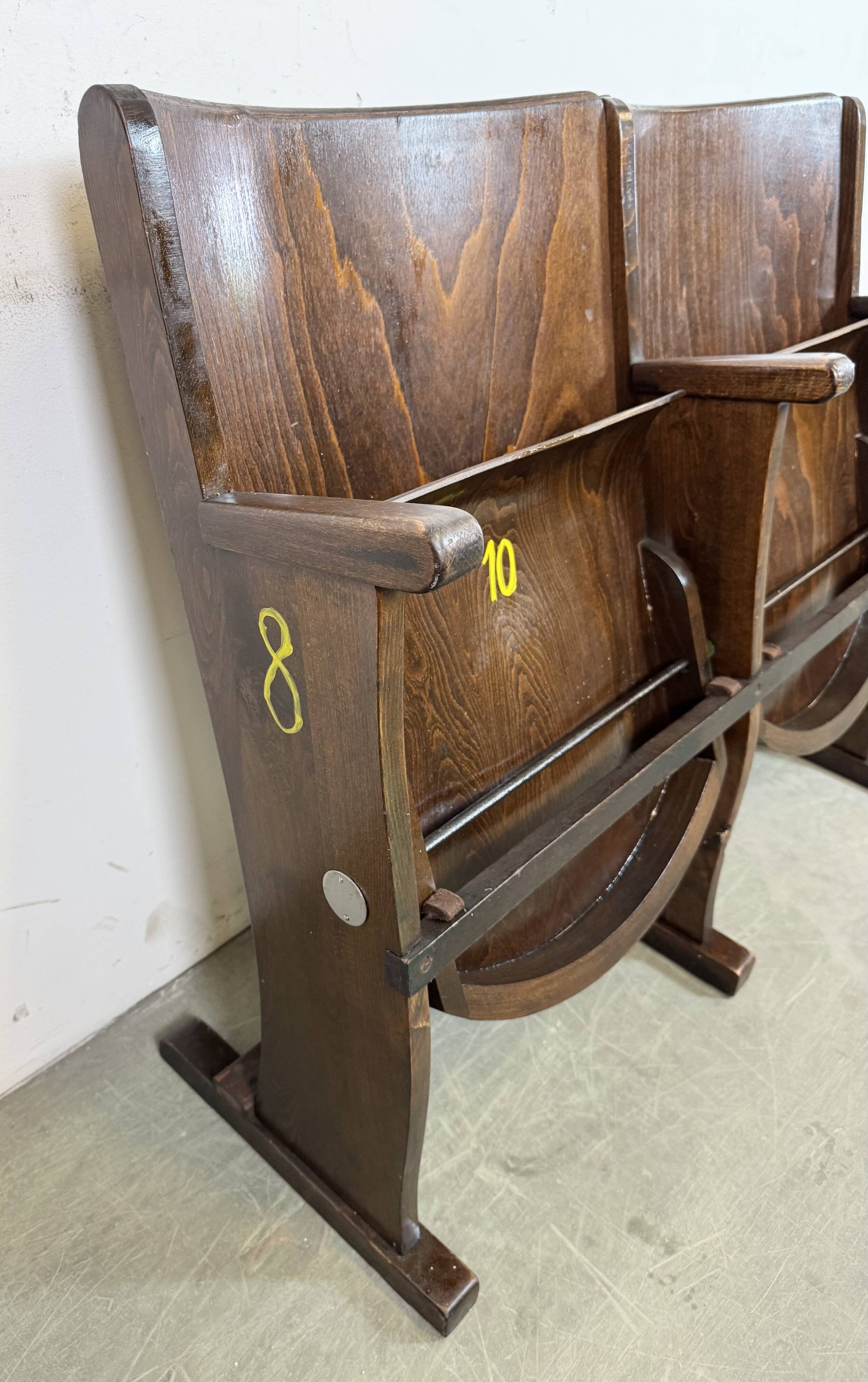 Vintage two-seat cinema bench from ton, 1960s