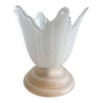 Lampe fleur verre tulipe vintage