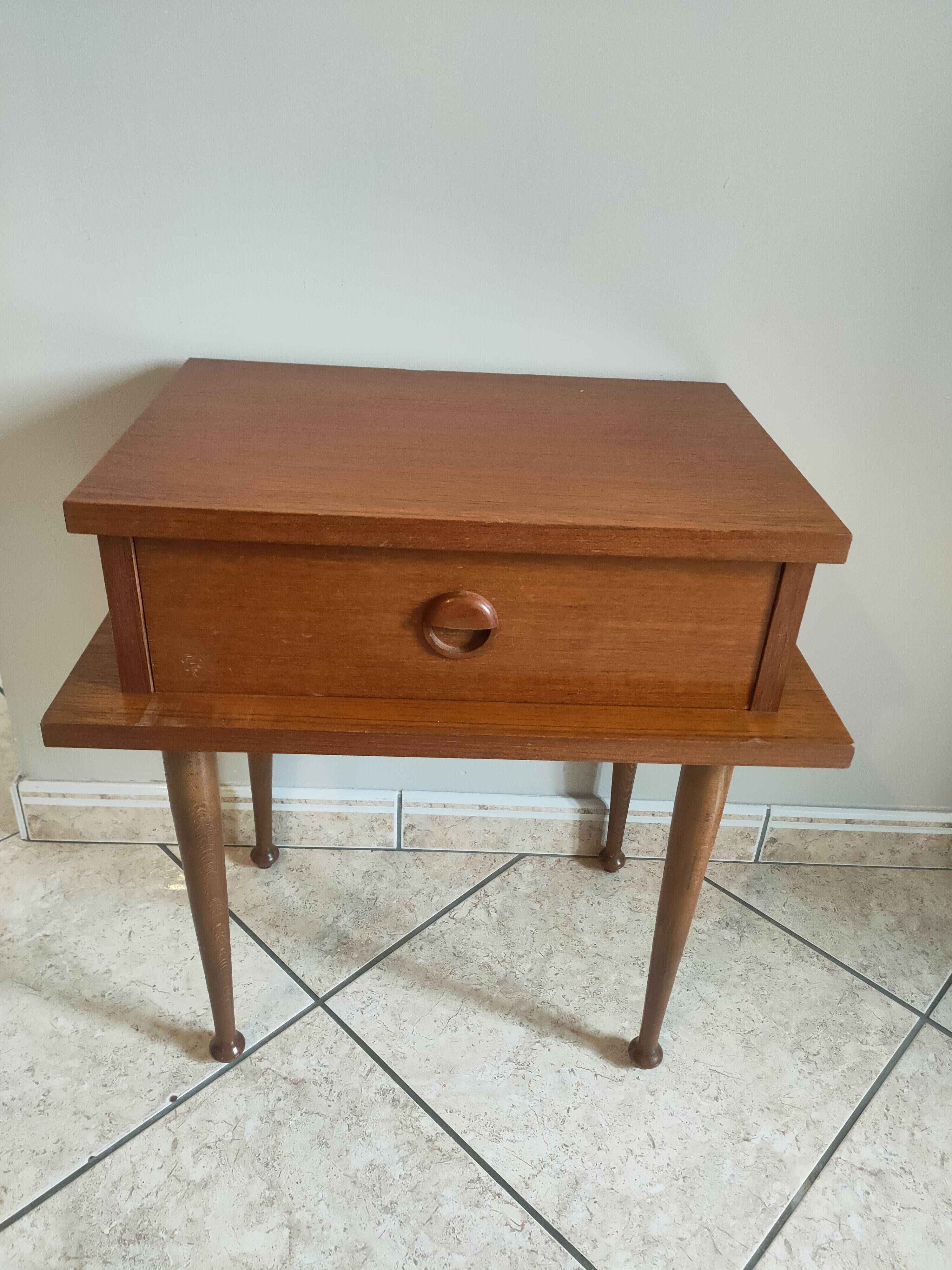 vintage teak bedside table