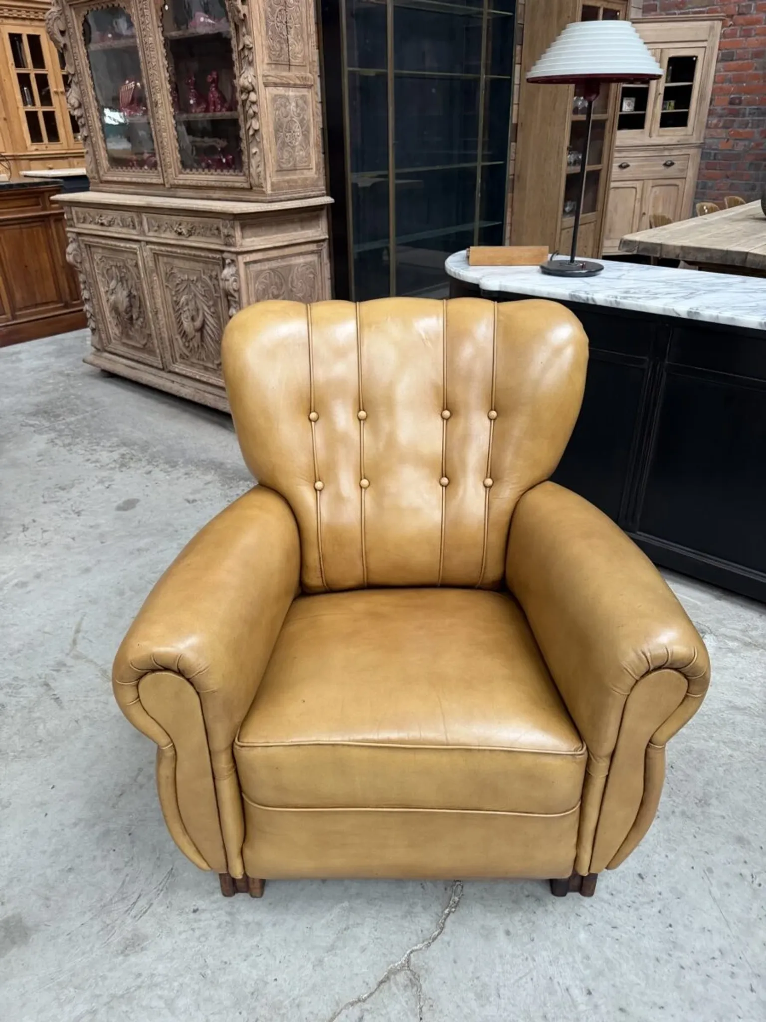 1950s leather armchair
