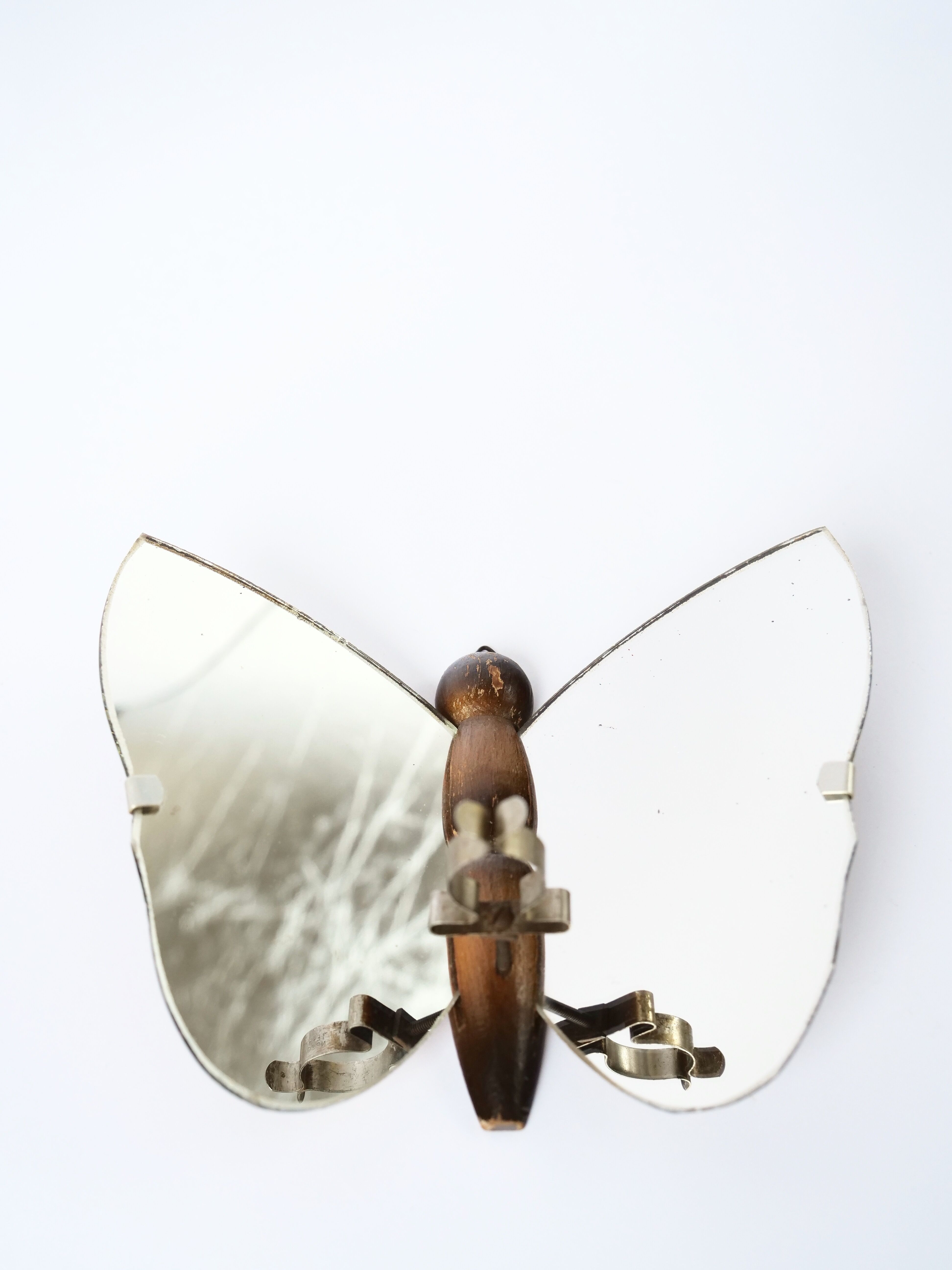 butterfly mirror photophore butterfly wall candlestick 18x15cm