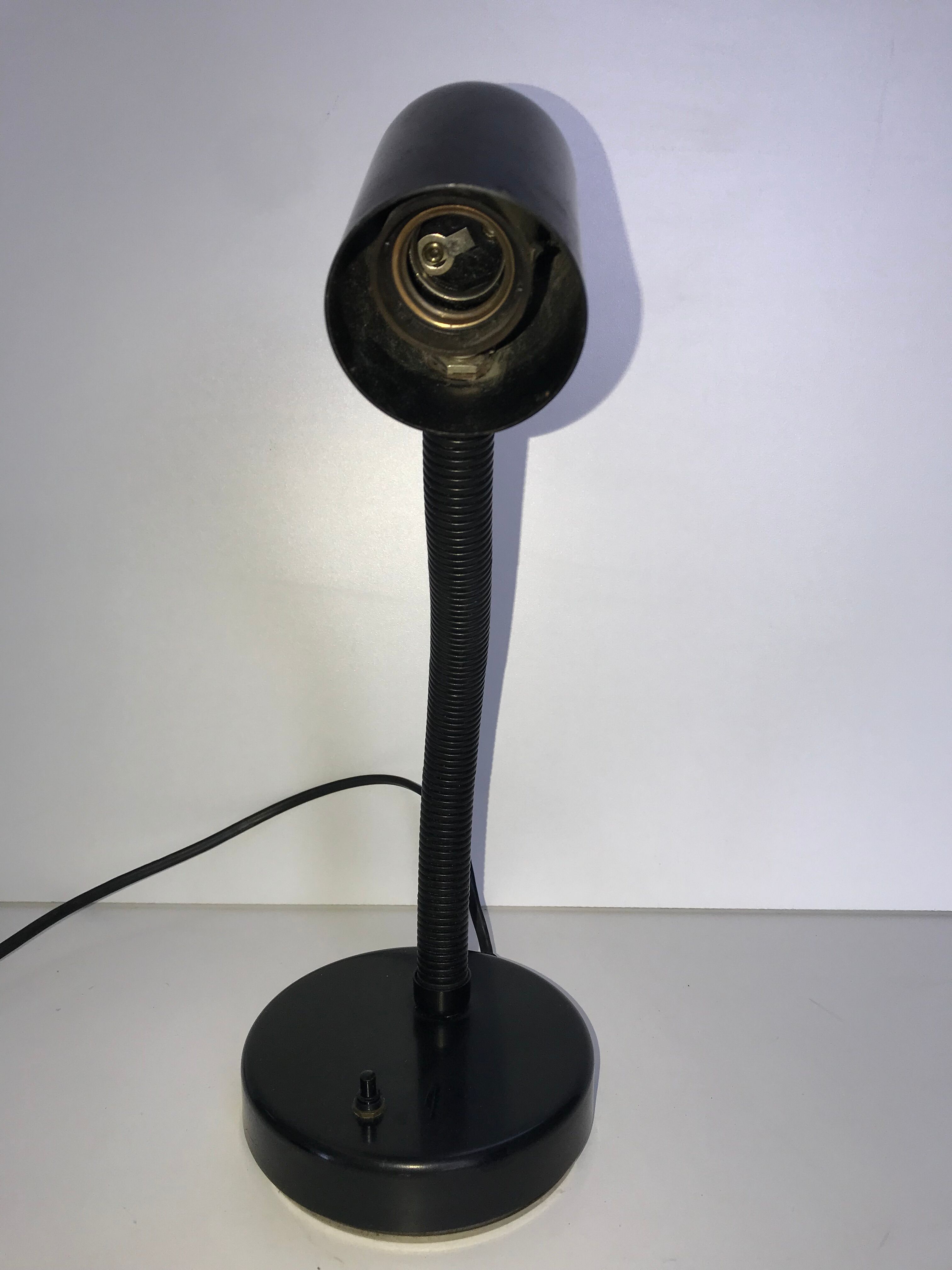 Black desk lamp made in gdr