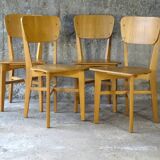Set of 4 Prouvé "Recontruction" style chairs - reissued 1980 -