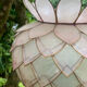 Chandelier, vintage mother-of-pearl lotus pendant 1980
