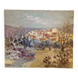Tableau peinture oliviers