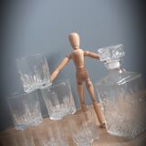 Set 6 sky glasses and square carafe