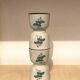 4 cup vintage sandstone lot with flower patterns