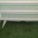 Commode secretaire en bois et rotin