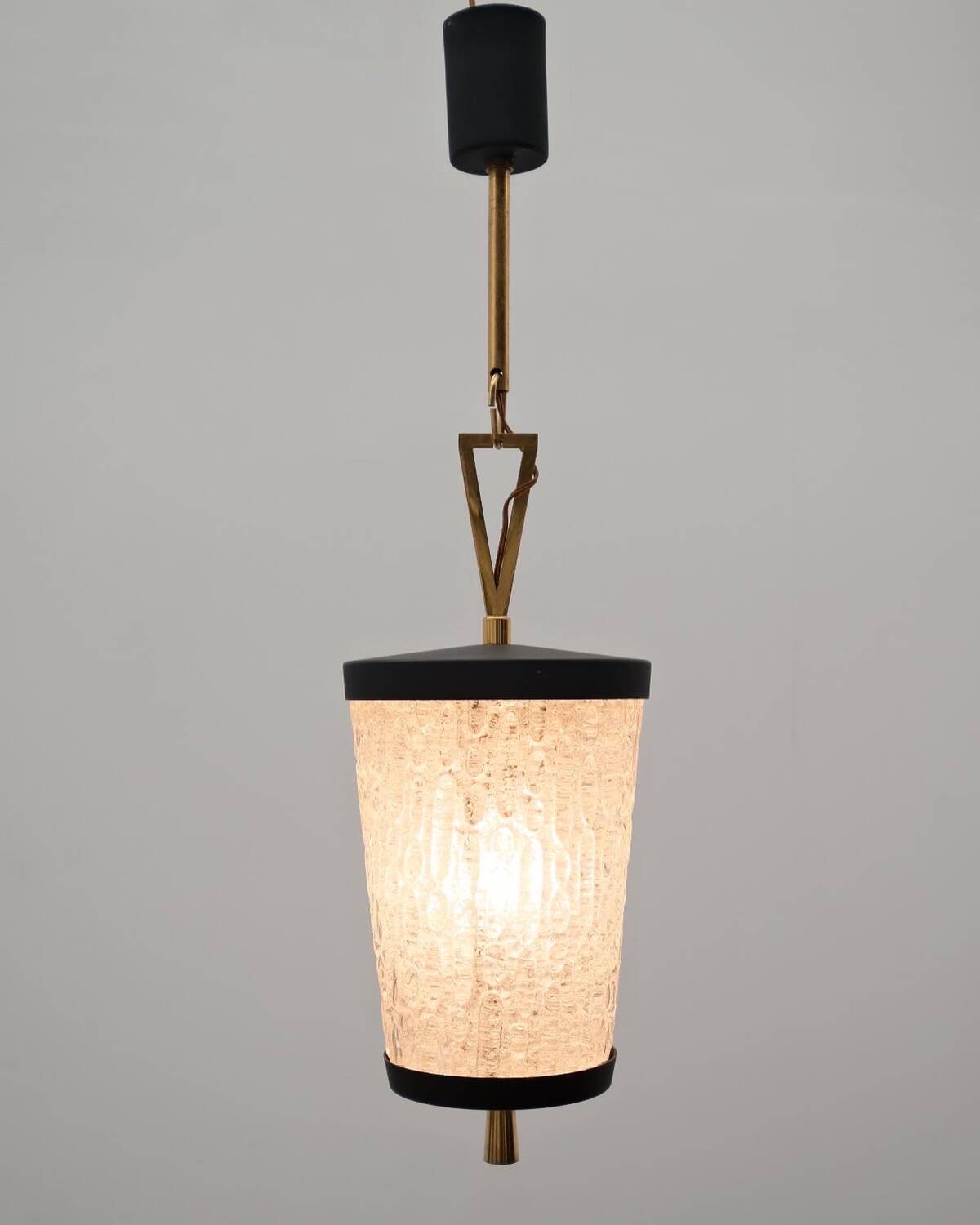 ARLUS chandelier in brass and glass, 1960