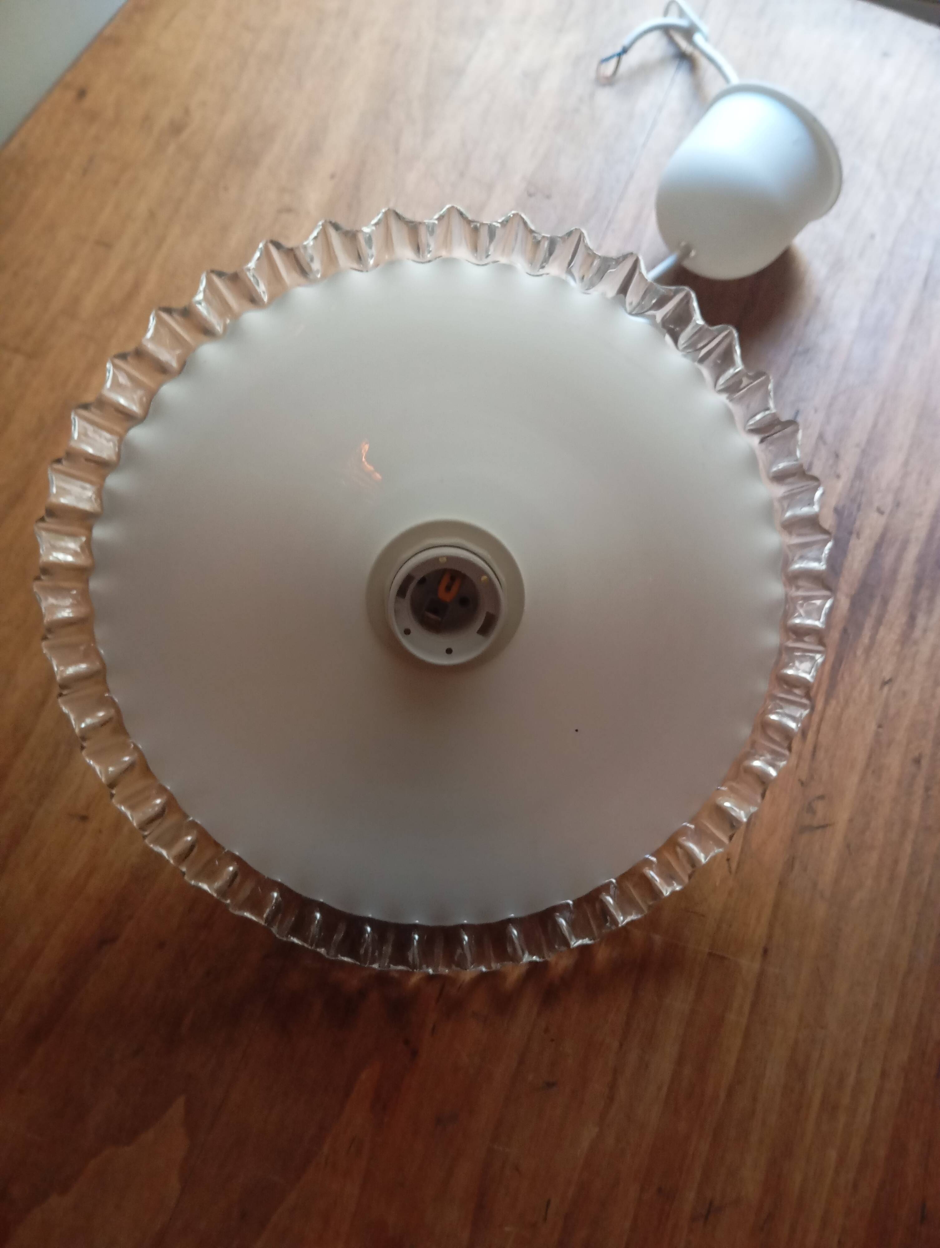 Opaline glass suspension ceiling light