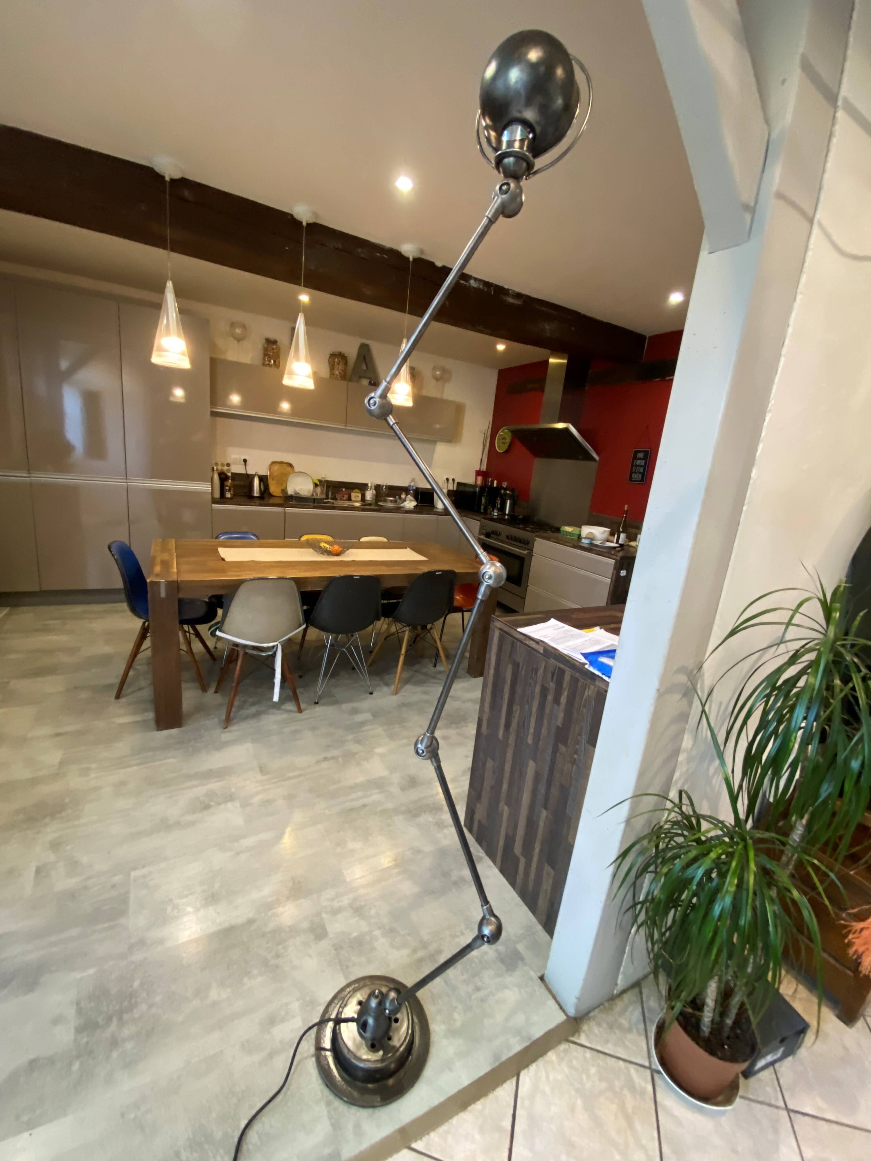 Jielde floor lamp with 5 arms, 40cm, vintage industrial graphite.