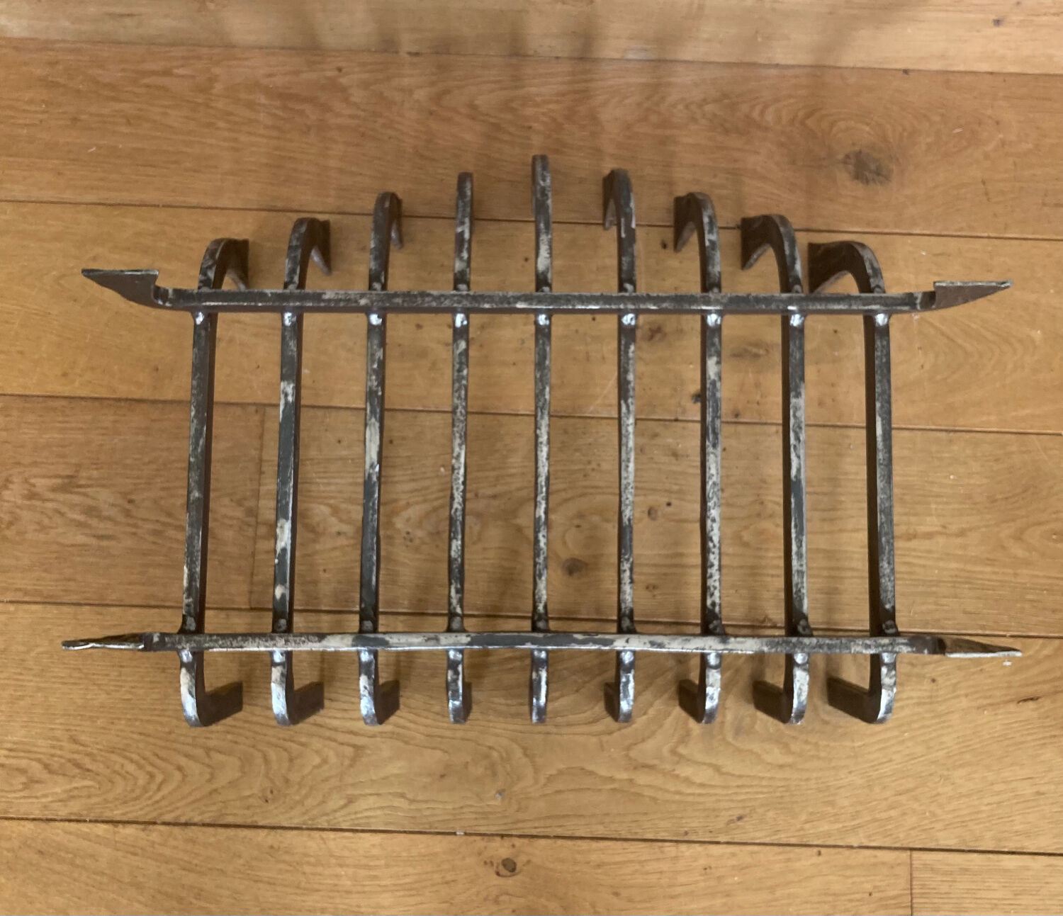 Large 19th century wrought iron log rack