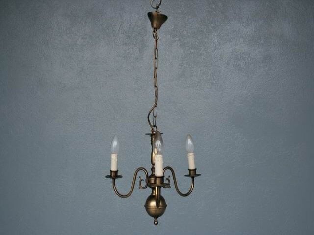 Lustre hollandais en bronze 3 branches