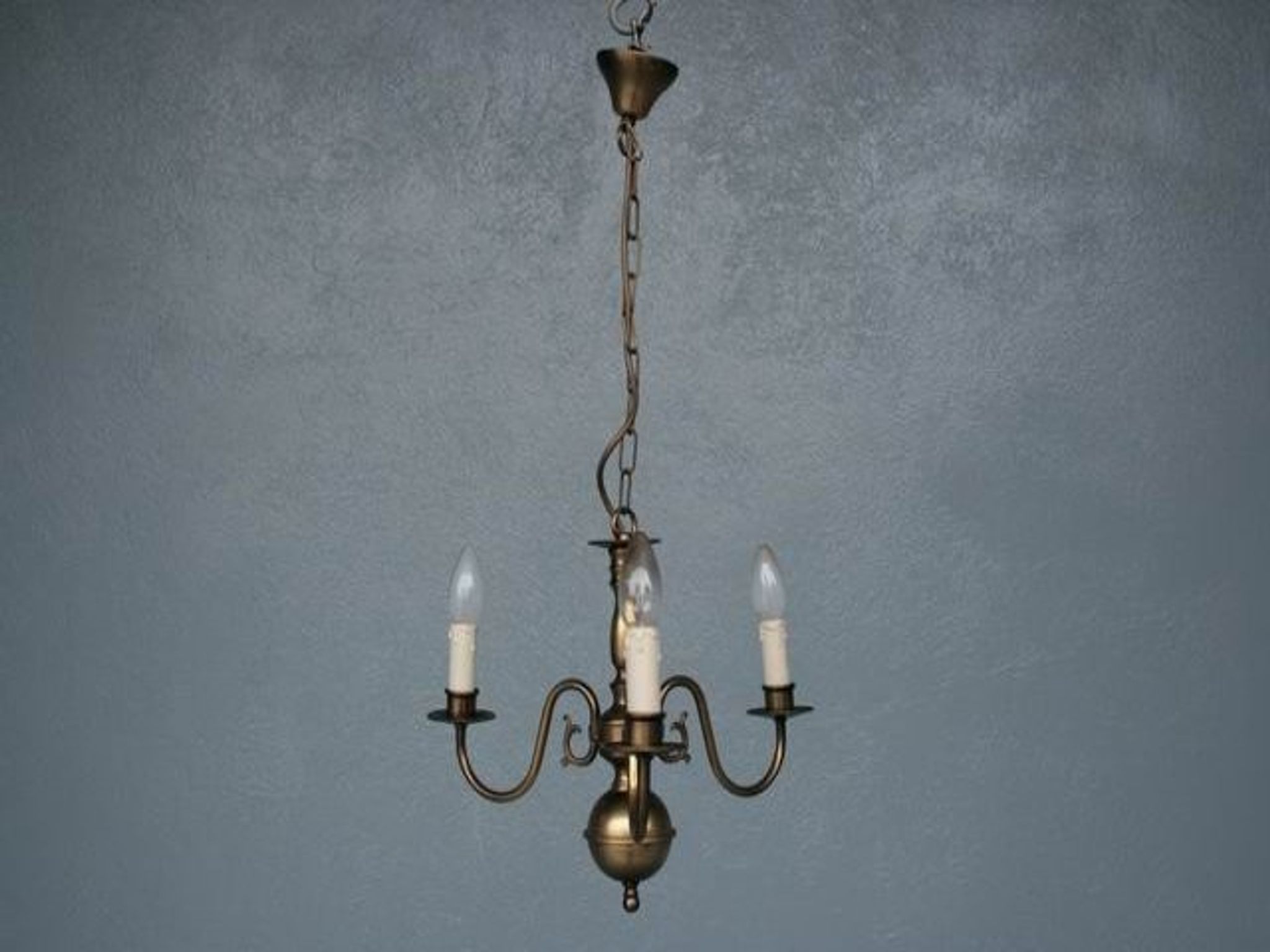 Lustre hollandais en bronze 3 branches