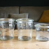 Ensemble de 3 pots vintage en verre La Conserve