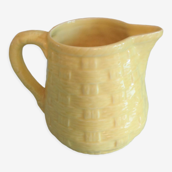 Pitcher in yellow slip of the earthenware factories of Digoin Sarreguemines / years 50-60
