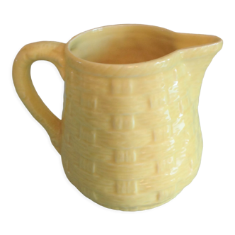 Pitcher in yellow slip of the earthenware factories of Digoin Sarreguemines / years 50-60