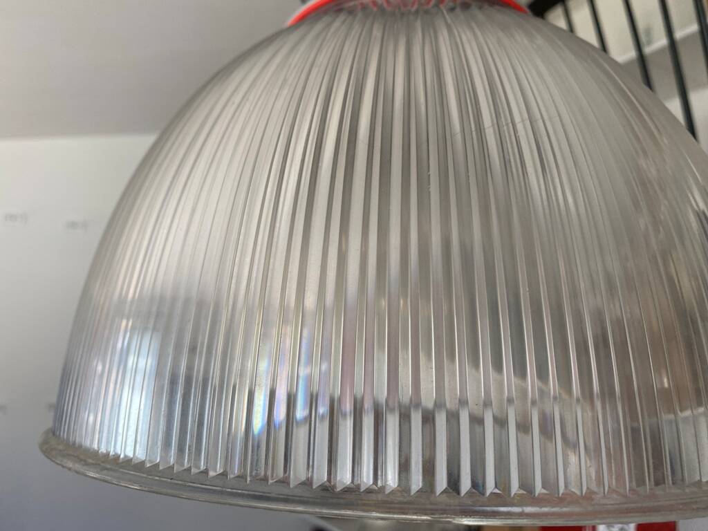 Industrial suspension aluminium body methacrylate diffuser vintage 70s