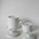 white ceramic teapot and sugar bowl Germany Thomas Design Modernist 1970