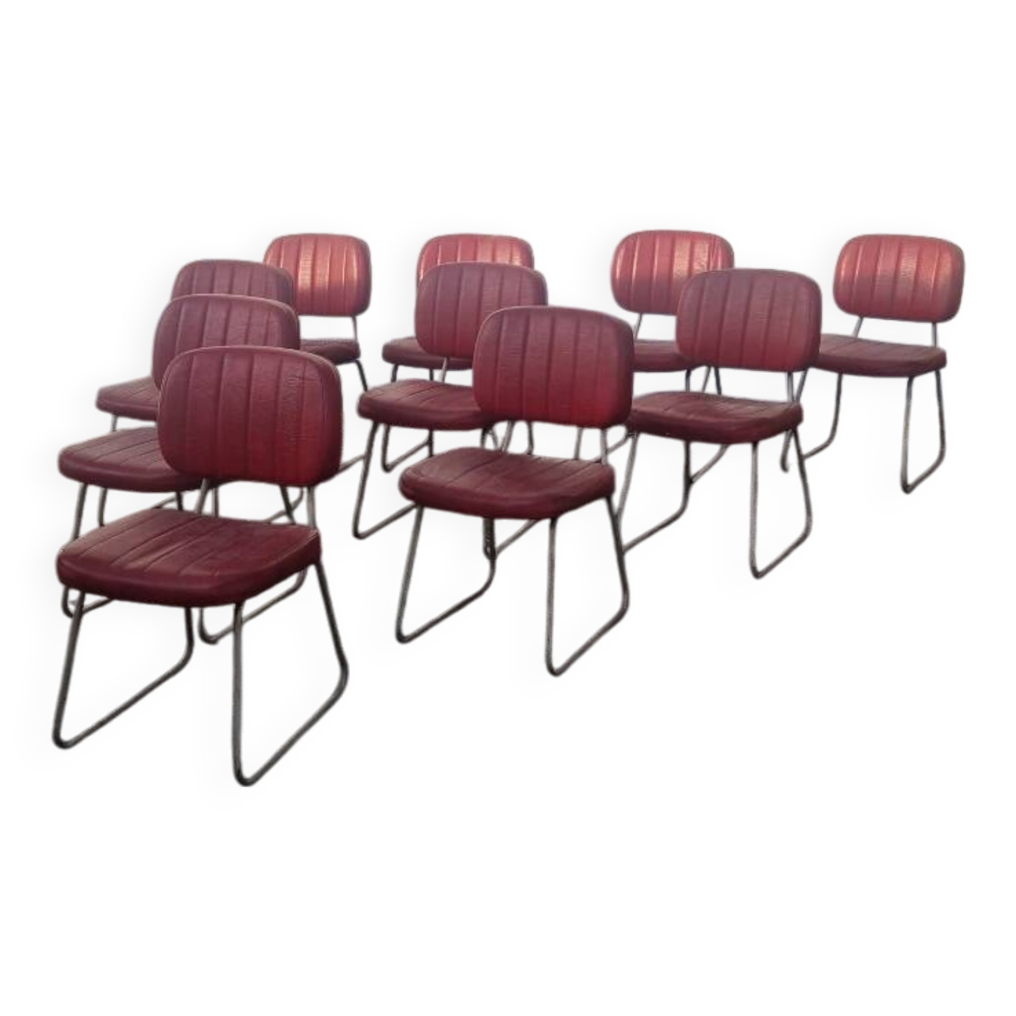 Set of 10 vintage US chairs