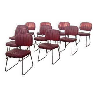 Set of 10 vintage US chairs