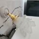 Glass and porcelain flower wall lamp
