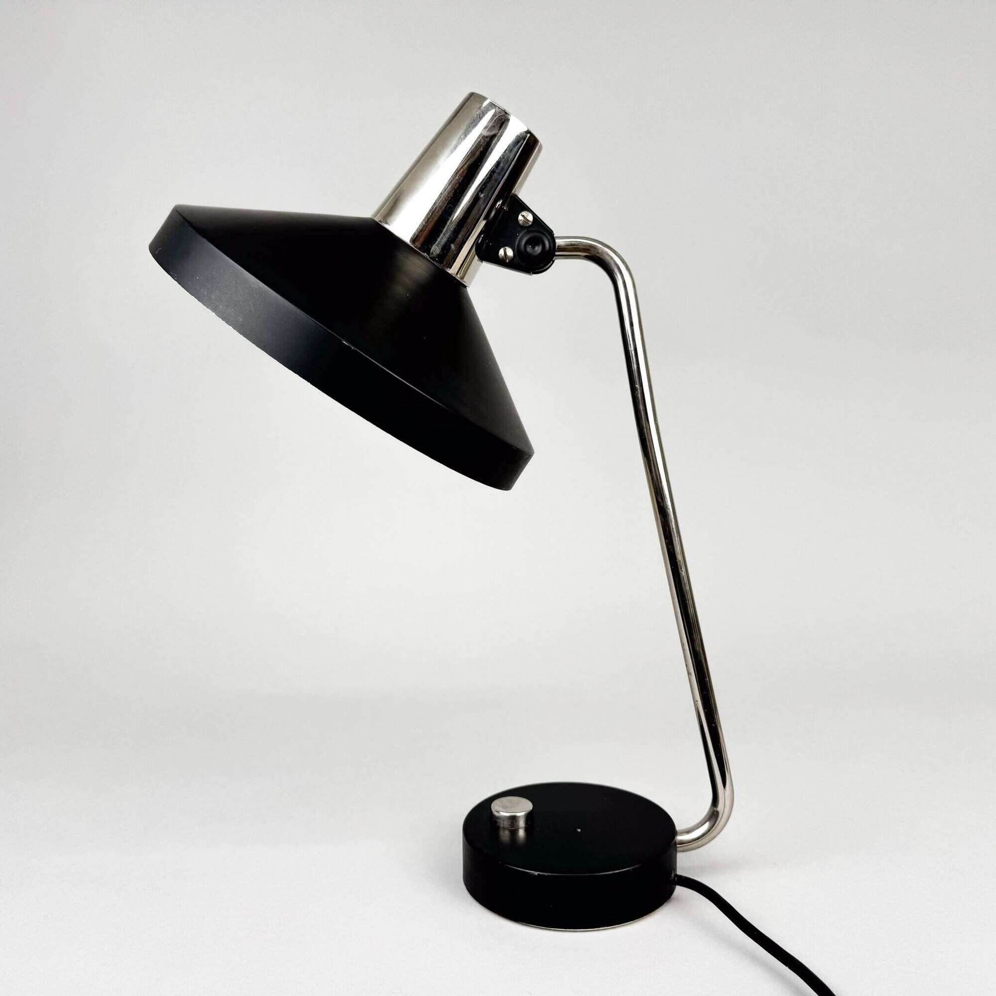Mid Century Chrome & Metal Adjustable Table Lamp, 1970s