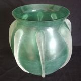 Vase in mint green glass paste, very decorative