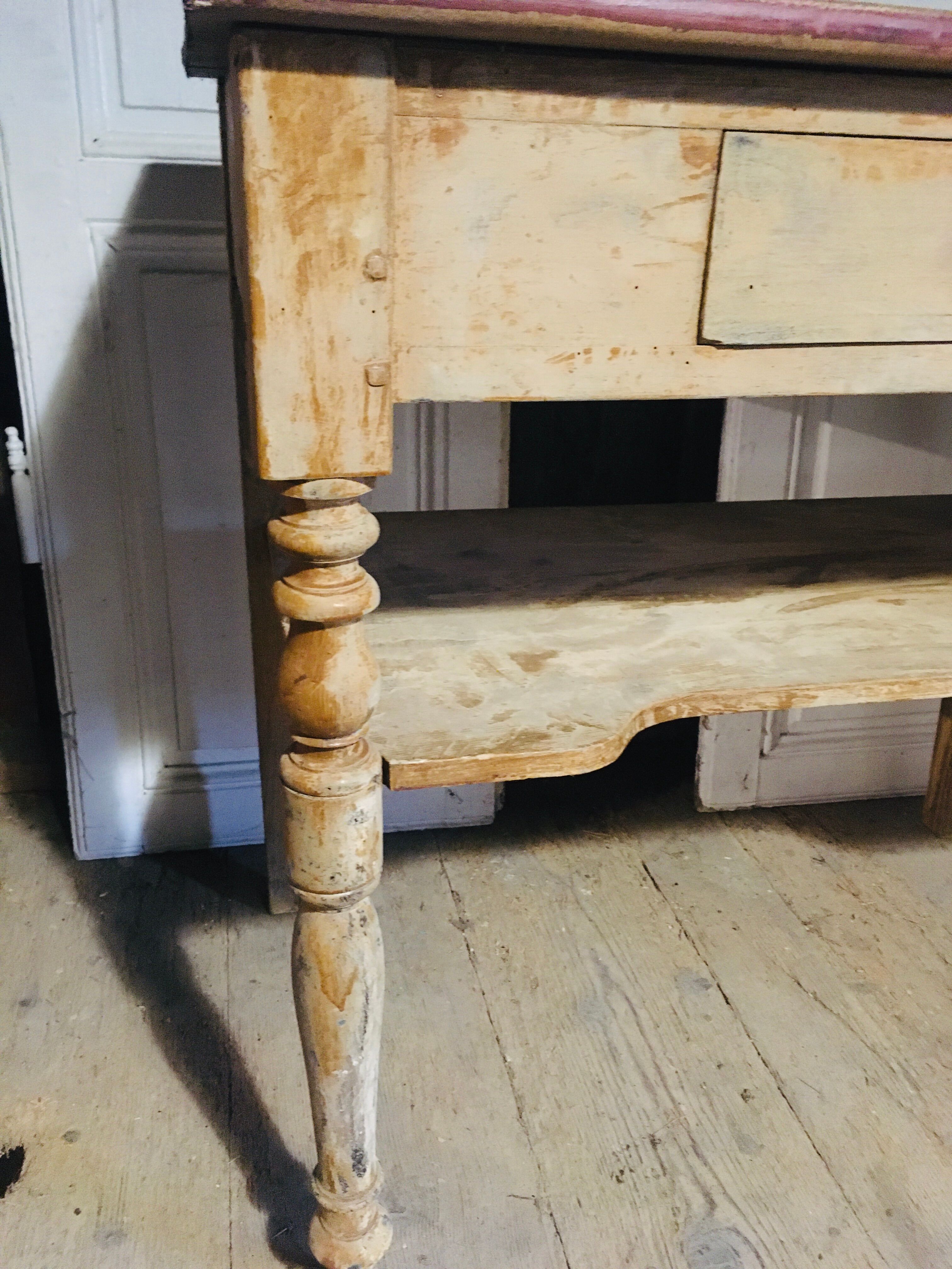 Red console table on top