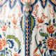 Dutch Delft Hand-Painted Ceramic Table Lamp, Makkum Polychrome, New Velvet Shade