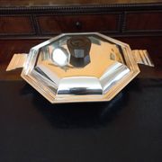 Plat Art Déco 1930 métal argenté