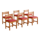 Set of 6 "Asserbo" dining chairs in pine by Borge Mogensen for Karl Anderson & Söner