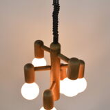 Wooden pendant lamp, 1970s