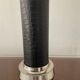 Vintage column lamp in leather and silver brass 60s-70s