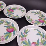 Lot of 6 porcelain bread plates from Paris décor Abondance - Perfect condition